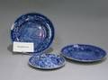 Five Blue and White Transfer Decorated Staffordshire Items