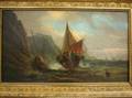 Framed Oil Shipwreck Scene
