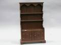 Miniature Brown Painted Pine Pewter Cupboard