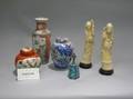 Assortment of Eighteen Asian Bronze Porcelain and Enameled Decorative Items
