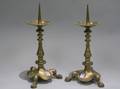 Pair of Cast Brass Pricket Candlesticks