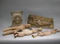 Five Carved Wooden Panels and Figures