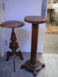 Edwardian Inlaid Mahogany Pedestal and a Victorian Walnut Stand