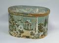 Wallpapered Oval Wooden Bandbox