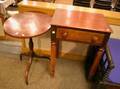 Classical Maple and Tiger Maple OneDrawer Stand and a Federalstyle Mahogany Candlestand