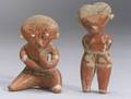 Two PreColumbian Painted Pottery Figures