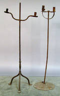 Two iron candlestands