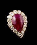 Ladies 14k Gold Ruby  Diamond Ring