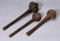 Three Polynesian Carved Wood Throwing Clubs