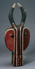 African Painted Carved Wood Mask