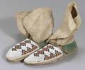 Northern Plains Beaded Hide and Cloth Moccasins