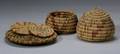 Five Southwest Polychrome Coiled Baskets