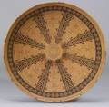 Very Rare California Polychrome Coiled Basketry Tray
