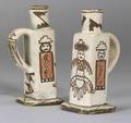 Pair of Southwest Painted Pottery Candlesticks
