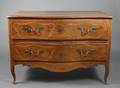 Italian Walnut Two Drawer Serpentine Commode