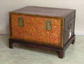 Chinese lacquer trunk on stand