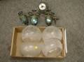 Set of Three Gilt Metal Mounted Cloisonne Gas Sconces and a Enameled Ceramic Sconce