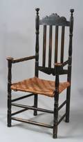 Black Painted Slatback Armchair