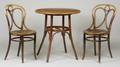 European Bentwood Table and Two Chairs