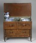 Classical Mahogany Veneer Washstand with Faux Marble Painted Interior