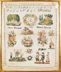 Continental silk on linen sampler dated 1803