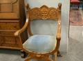Late Victorian Northwind Carved Golden Oak Xform Armchair