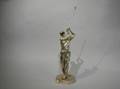 Silvered Bronze Golfer Figure