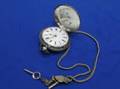English Sterling Silver Pocket Watch on Chain