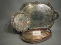 Four Assorted English Silverplated Serving Trays