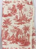 Two 18th Century French Toile de Jouy Red and White Printed Linen Panels America Rendering Homage to France
