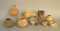 Nine pieces of Native American pottery