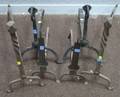 Three Pairs of Wrought Iron Andirons