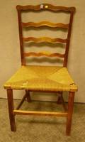 Country Chippendale Maple Ribbonback Side Chair with Rush Seat
