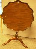 Chippendale Mahogany Piecrust Tilttop Birdcage Tea Table