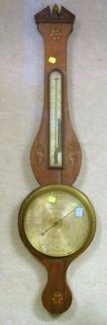 Bernard  Co Inlaid Mahogany Banjo Barometer