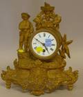 Victorian Gilt Cast Metal Figural Mantel Clock