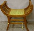 Neoclassical Caned Hardwood Bench