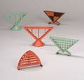 Five Marianne BrandtBauhaus Enameled Metal Napkin Holders