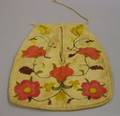 Late 18th Century Floral Crewel Embroidered White Cotton Pocket