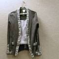 Chanel Gray Cotton Cardigan and a Chanel Black and White Cotton and Spandex No 5 Camisole