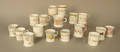 Thirty two porcelain shaving mugs
