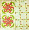 Two Red and Green Applique Cotton Quilts