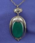 Silver and Green Onyx Necklace Georg Jensen