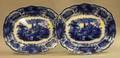 Pair of Burgess  Leigh Flow Blue Ironstone Platters