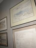 Four Framed Graphite and Watercolor Landscape Sketches
