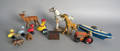 Group of toys to include a tin windup Wolverine submarine