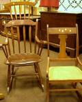 Windsor Maple and Pine Combback Arrowback Armrocker and a Country Empire Cherry Rocker