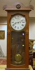 New Haven Clock Co Late Victorian Oak Wall Clock