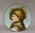 French Handpainted Portrait of a Woman Warrior Plaque