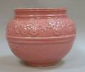 Pink Glazed Molded Art Pottery Jardiniere